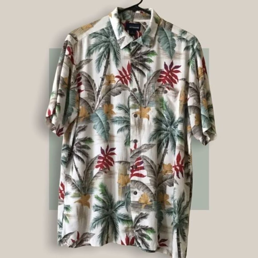 Arthouse Hawaiian Tropical Print‎ Shirt Palm Trees Size L